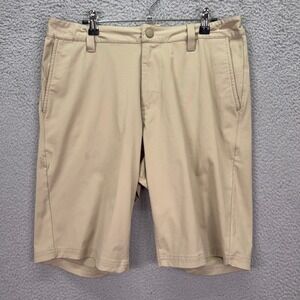 Rhone Commuter Shorts Mens 32 Khaki Tan Flat Front Performance Golf 100129
